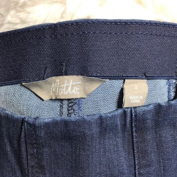 NWOT Motto Dark Wash Hollywood Waist Top Seamed Stretch Ankle Jean - Picture 9 of 10